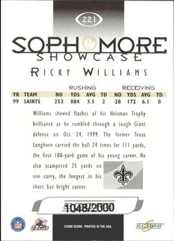 2000 Score - Scorecard #221 Ricky Williams Back