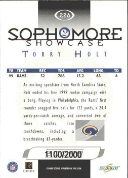 2000 Score - Scorecard #226 Torry Holt Back