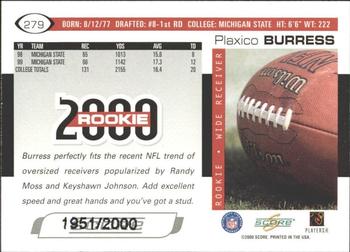 2000 Score - Scorecard #279 Plaxico Burress Back