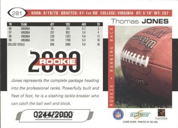 2000 Score - Scorecard #281 Thomas Jones Back