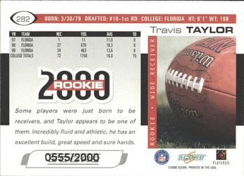 2000 Score - Scorecard #282 Travis Taylor Back