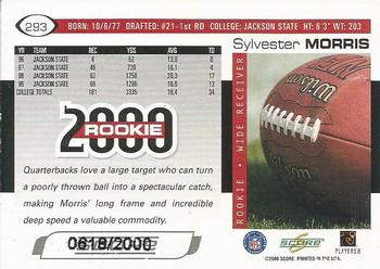 2000 Score - Scorecard #293 Sylvester Morris Back