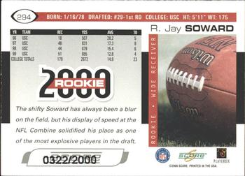 2000 Score - Scorecard #294 R.Jay Soward Back