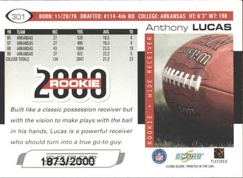 2000 Score - Scorecard #301 Anthony Lucas Back