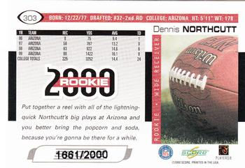 2000 Score - Scorecard #303 Dennis Northcutt Back