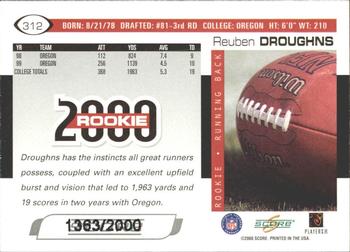 2000 Score - Scorecard #312 Reuben Droughns Back