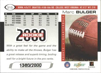 2000 Score - Scorecard #315 Marc Bulger Back