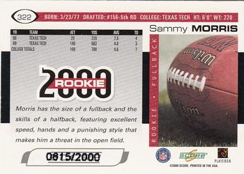 2000 Score - Scorecard #322 Sammy Morris Back