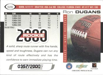 2000 Score - Scorecard #326 Ron Dugans Back