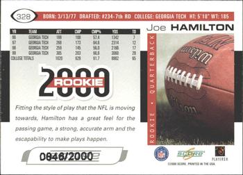 2000 Score - Scorecard #328 Joe Hamilton Back