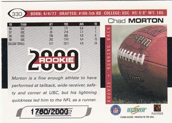 2000 Score - Scorecard #330 Chad Morton Back