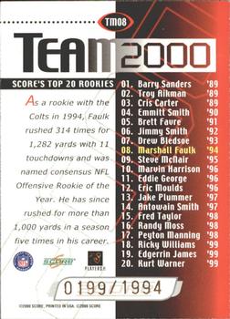 2000 Score - Team 2000 Gold #TM08 Marshall Faulk Back