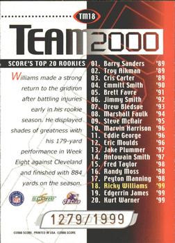 2000 Score - Team 2000 Gold #TM18 Ricky Williams Back