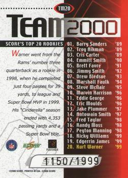 2000 Score - Team 2000 Gold #TM20 Kurt Warner Back