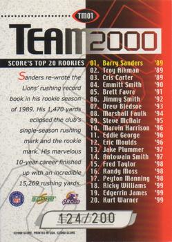 2000 Score - Team 2000 Green #TM01 Barry Sanders Back