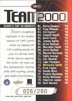 2000 Score - Team 2000 Green #TM14 Antowain Smith Back