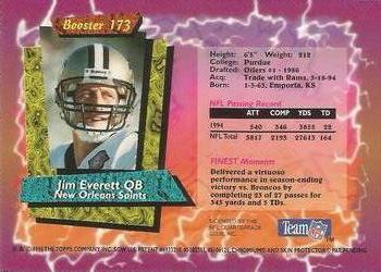 1995 Topps - Finest Boosters #173 Jim Everett Back