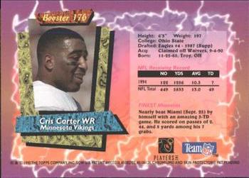 1995 Topps - Finest Boosters #176 Cris Carter Back