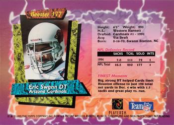 1995 Topps - Finest Boosters #177 Eric Swann Back