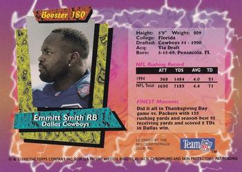 1995 Topps - Finest Boosters #180 Emmitt Smith Back