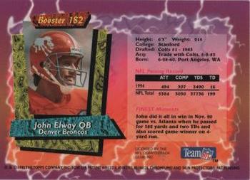 1995 Topps - Finest Boosters #182 John Elway Back
