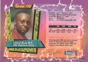 1995 Topps - Finest Boosters #185 Jerry Rice Back