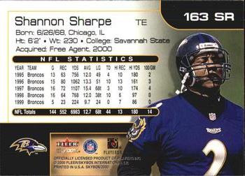 2000 SkyBox - Star Rubies #163 SR Shannon Sharpe Back