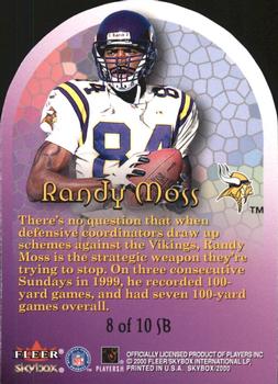 2000 SkyBox - Sunday's Best #8 SB Randy Moss Back