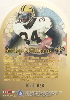 2000 SkyBox - Sunday's Best #10 SB Ricky Williams Back