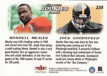 2000 SkyBox Dominion - Extra #238 Rondell Mealey / Joey Goodspeed Back