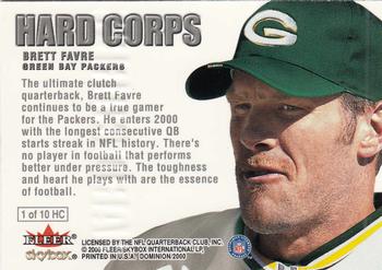 2000 SkyBox Dominion - Hard Corps #1 HC Brett Favre Back