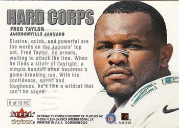 2000 SkyBox Dominion - Hard Corps #8 HC Fred Taylor Back