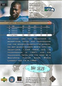 2000 SP Authentic - Buyback Autographs #117 Joey Galloway Back