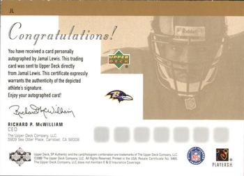 2000 SP Authentic - Sign of the Times #JL Jamal Lewis Back