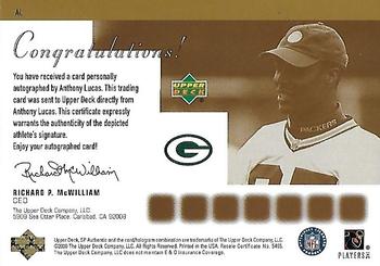 2000 SP Authentic - Sign of the Times Gold #AL Anthony Lucas Back