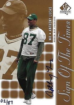 2000 SP Authentic - Sign of the Times Gold #AL Anthony Lucas Front