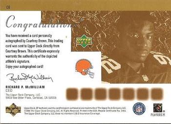 2000 SP Authentic - Sign of the Times Gold #CO Courtney Brown Back