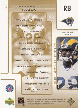 2000 SP Authentic - SP Athletic #A1 Marshall Faulk Back