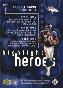 2000 SPx - Highlight Heroes #HH11 Terrell Davis Back