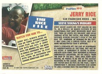 1995 Topps - Profiles #PF-9 Jerry Rice Back
