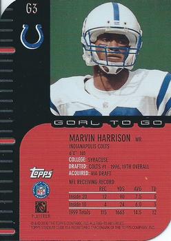 2000 Stadium Club - Goal to Go #G3 Marvin Harrison Back