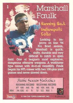 1995 Topps - Sensational Sophomores #1 Marshall Faulk Back