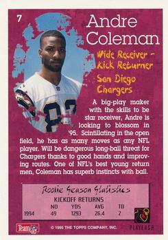 1995 Topps - Sensational Sophomores #7 Andre Coleman Back