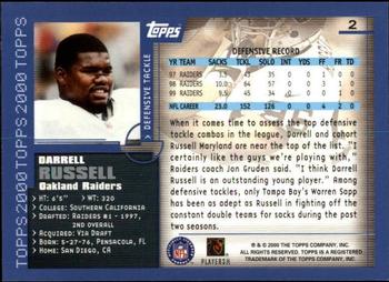 2000 Topps - Topps Collection #2 Darrell Russell Back