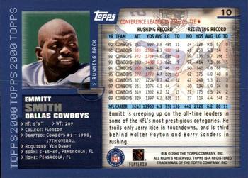 2000 Topps - Topps Collection #10 Emmitt Smith Back