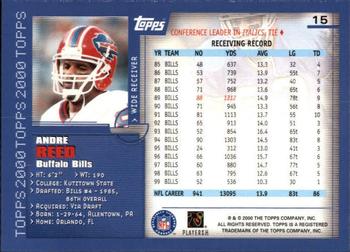 2000 Topps - Topps Collection #15 Andre Reed Back