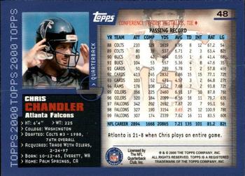2000 Topps - Topps Collection #48 Chris Chandler Back