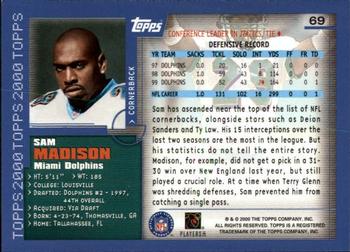 2000 Topps - Topps Collection #69 Sam Madison Back