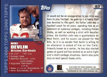 2000 Topps - Topps Collection #83 Mike Devlin Back