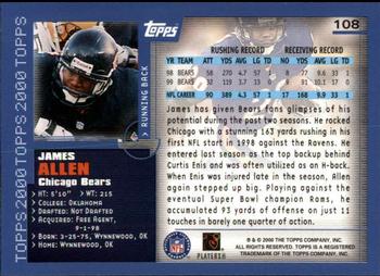 2000 Topps - Topps Collection #108 James Allen Back